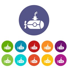 Bathyscaphe with screw icon. Simple illustration of bathyscaphe with screw vector icon for web.