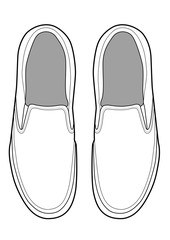 Slip-on shoes Illustrator vector template	