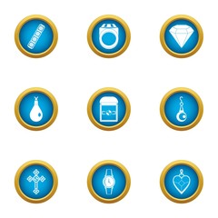 Handling icons set. Flat set of 9 handling vector icons for web isolated on white background