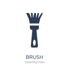 Brush icon. Trendy flat vector Brush icon on white background from Construction collection