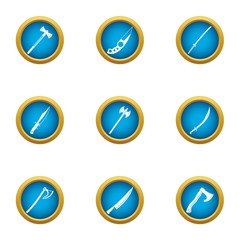 Killing tool icons set. Flat set of 9 killing tool vector icons for web isolated on white background