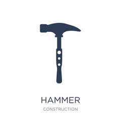 Hammer icon. Trendy flat vector Hammer icon on white background from Construction collection