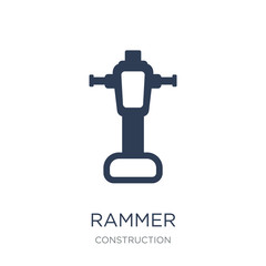 Rammer icon. Trendy flat vector Rammer icon on white background from Construction collection