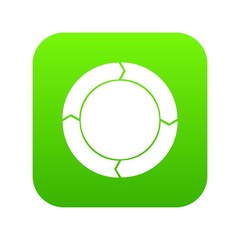 Diagram pie chart with arrows icon digital green for any design isolated on white vector illustration