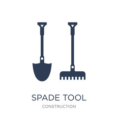 Spade tool icon. Trendy flat vector Spade tool icon on white background from Construction collection