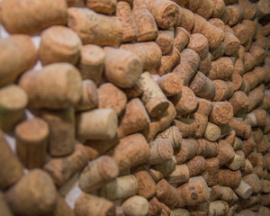 Background of Various Used Wine Corks close up