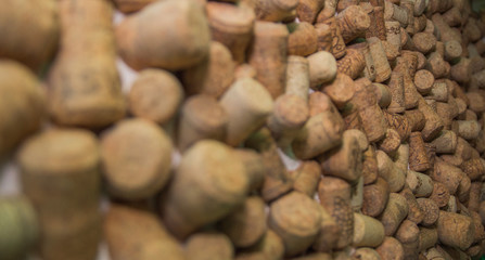 Background of Various Used Wine Corks close up