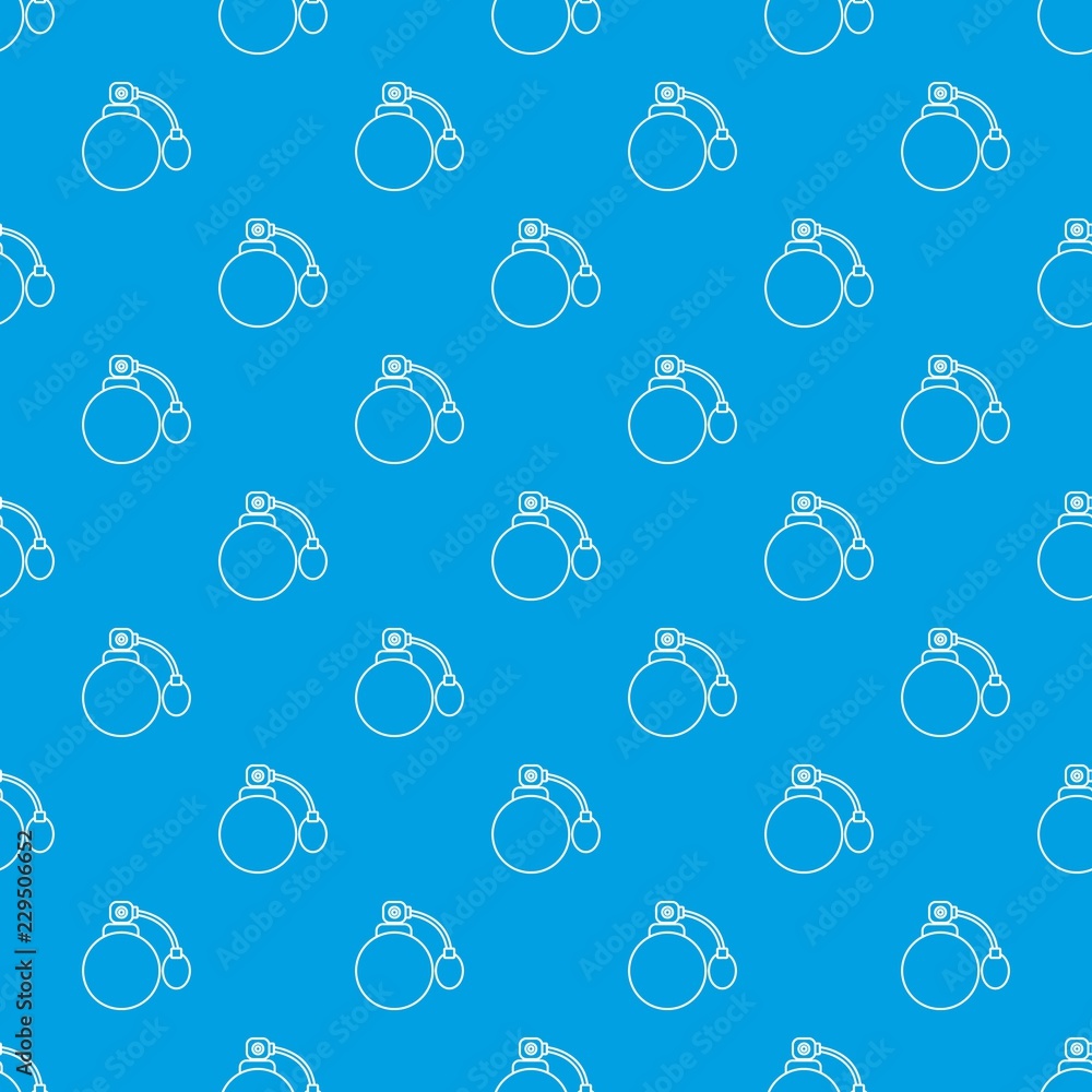 Poster retro perfume bottle pattern vector seamless blue repeat for any use