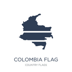 Colombia flag icon. Trendy flat vector Colombia flag icon on white background from Country Flags collection