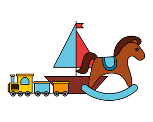 rocking horse boat train kid toys