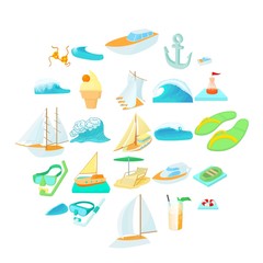 Algae icons set. Cartoon set of 25 algae vector icons for web isolated on white background