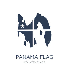 Panama flag icon. Trendy flat vector Panama flag icon on white background from Country Flags collection