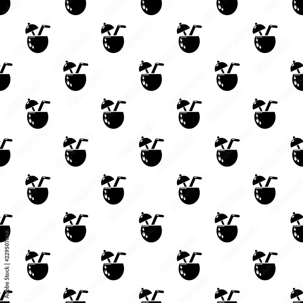 Poster cocktail coconut pattern vector seamless repeating for any web design