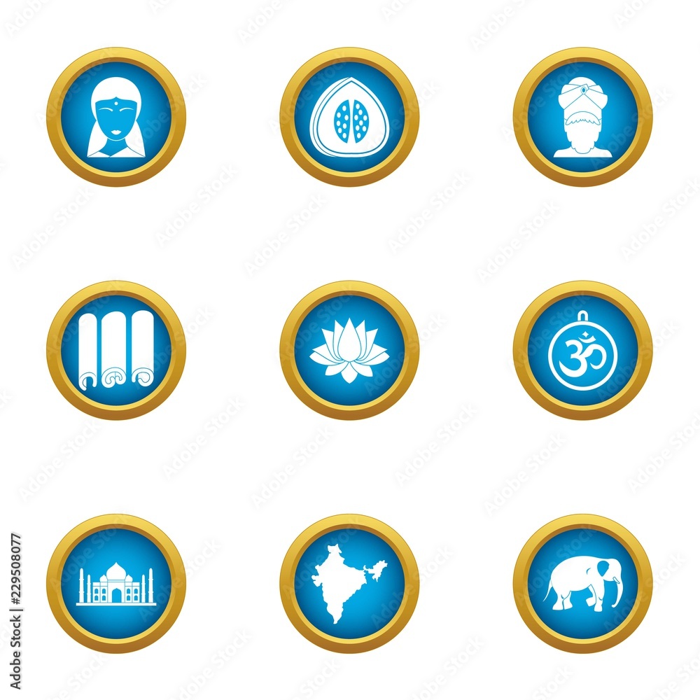 Poster riding east icons set. flat set of 9 riding east vector icons for web isolated on white background