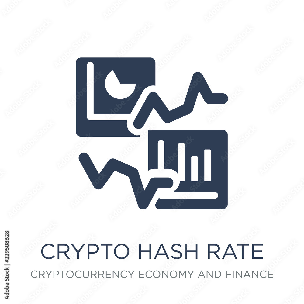 Poster crypto hash rate icon. trendy flat vector crypto hash rate icon on white background from cryptocurre