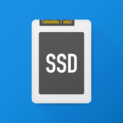 Solid State Drive, ssd polygon, computer device, hard disk. Vector illustration.