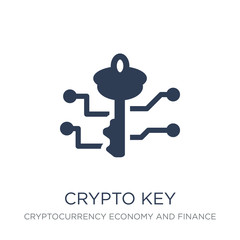 crypto key icon. Trendy flat vector crypto key icon on white background from Cryptocurrency economy and finance collection