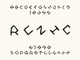 Runic font. Vector alphabet 