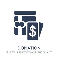 Donation icon. Trendy flat vector Donation icon on white background from Cryptocurrency economy and finance collection
