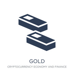 Gold icon. Trendy flat vector Gold icon on white background from Cryptocurrency economy and finance collection