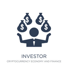 Investor icon. Trendy flat vector Investor icon on white background from Cryptocurrency economy and finance collection