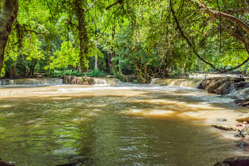 Landscape Water fall Num Tok Chet Sao Noi National Park,Thailand.