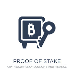 Proof of stake icon. Trendy flat vector Proof of stake icon on white background from Cryptocurrency economy and finance collection