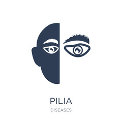 Pilia icon. Trendy flat vector Pilia icon on white background from Diseases collection