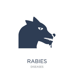 Rabies icon. Trendy flat vector Rabies icon on white background from Diseases collection