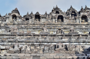 Borobudur, or Barabudur is a 9th-century Mahayana Buddhist temple in Magelang Regency, Yogyakarta, Java Island, Indonesia