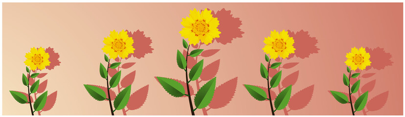 floral wide panoramic floral blossoms vector illustration can be used as wall painting	