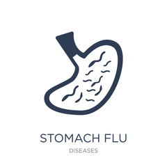 Stomach flu icon. Trendy flat vector Stomach flu icon on white background from Diseases collection