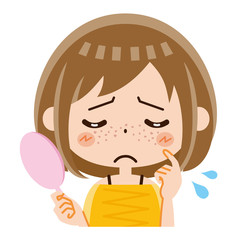 女性　そばかす　シミ