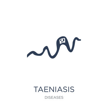Taeniasis icon. Trendy flat vector Taeniasis icon on white background from Diseases collection