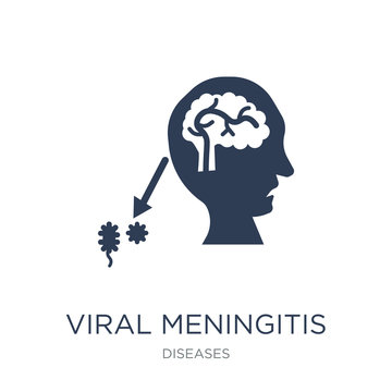 Viral Meningitis Icon. Trendy Flat Vector Viral Meningitis Icon On White Background From Diseases Collection