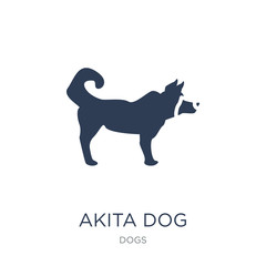 Akita dog icon. Trendy flat vector Akita dog icon on white background from dogs collection