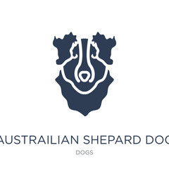 Austrailian Shepard dog icon. Trendy flat vector Austrailian Shepard dog icon on white background from dogs collection