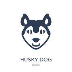 Husky dog icon. Trendy flat vector Husky dog icon on white background from dogs collection