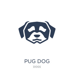 Pug dog icon. Trendy flat vector Pug dog icon on white background from dogs collection
