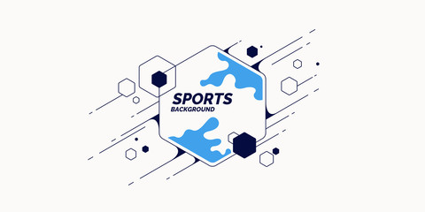 Retro abstract geometric background. The sports poster with the flat figures. © aleksei_derin
