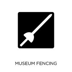 museum fencing icon isolated on white background. Simple and editable museum fencing icons. Modern icon vector illustration.