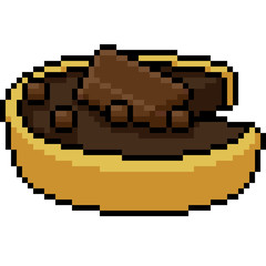 vector pixel art fancy cake snack