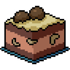 Fototapeta premium vector pixel art fancy cake snack