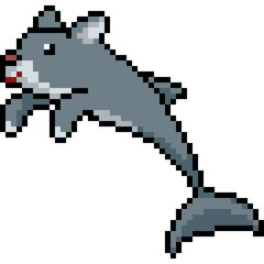 Obraz premium vector pixel art cat dolphin