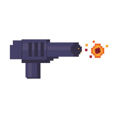 Videogame pixelated handgun