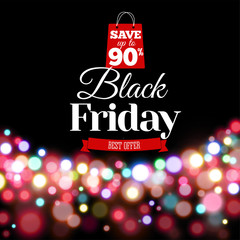 Black Friday Sale poster in realistic style include background with lights