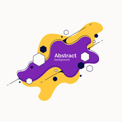 Trendy abstract background. Composition of geometric shapes and splash.