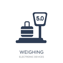 Weighing icon. Trendy flat vector Weighing icon on white backgro