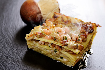 lasagne ai porcini e gamberetti - fumanti