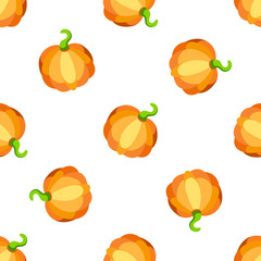 Pumpkin cartoon vector seamless pattern